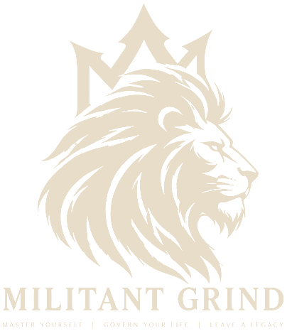 Militant Grind crowned lion primary logo